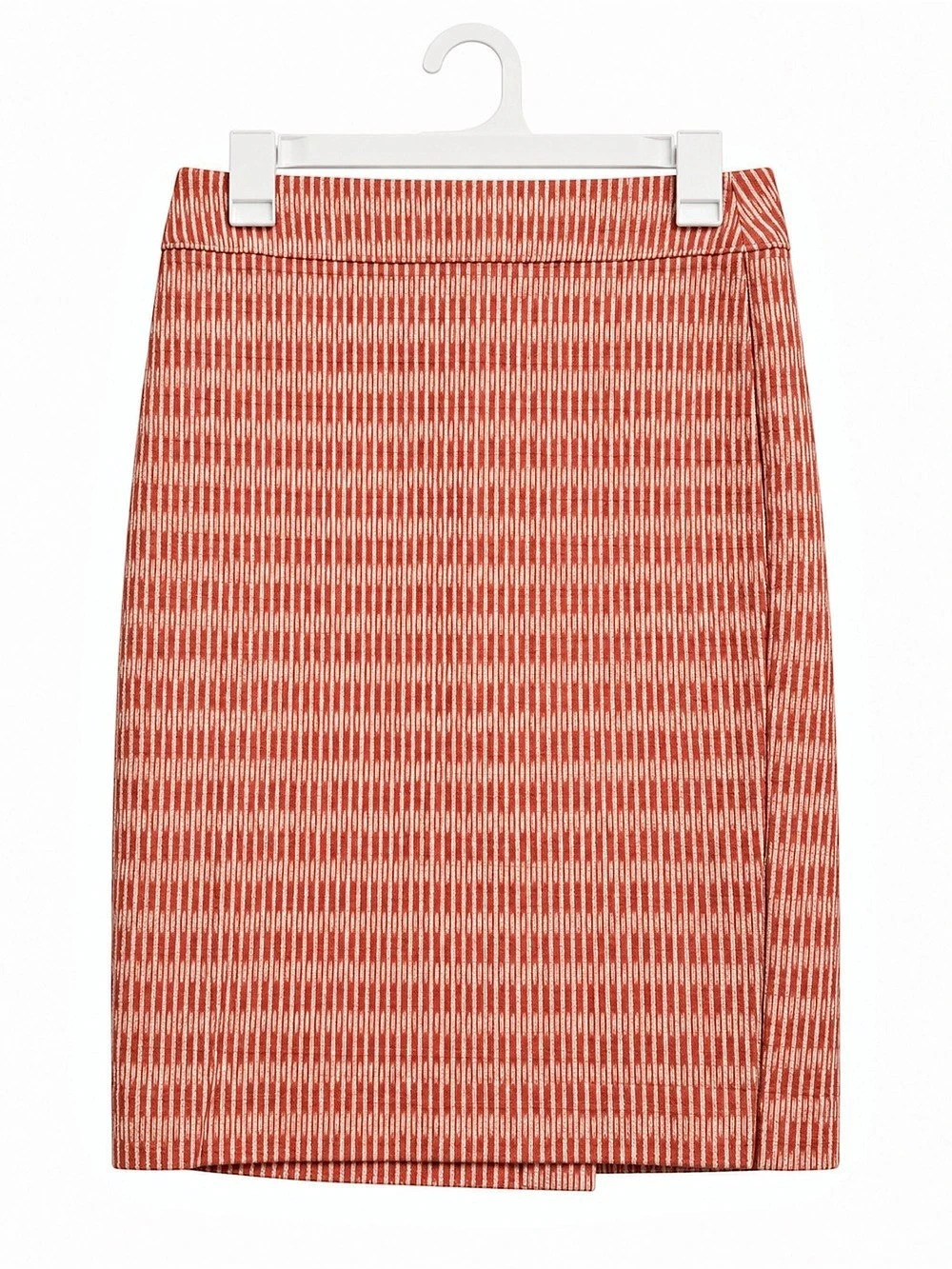 LOFT Striped Pencil Skirt in Coral & White Size 4